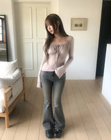 シーズ バックポケット スリムブーツカット デニムパンツ