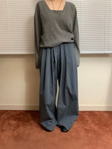 Belted cotton pants