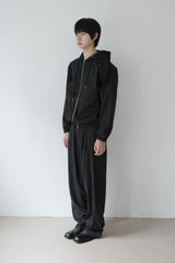 stripe belted slacks