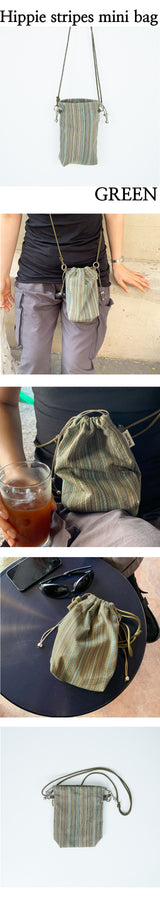 Hippie stripes mini bag GREEN