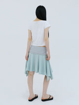 SOFT CONTRAST FLARE SKIRT(MINT)