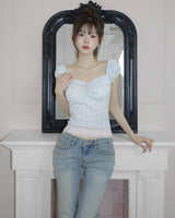 [MADE] Chewing Lace Shirring Tee