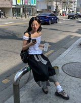 Lao Punching Ruffle Blouse