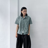 Vertical Textured Short Shirt