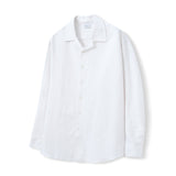 ルーズフィットオープンカラーリネンシャツ [White]