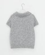 Siduri Hairy Collar Short Sleeve Knit Cardigan