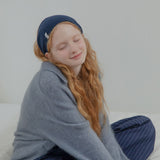 [CASHMERE 100%] カシミヤベーシックヘアバンド (NAVY)