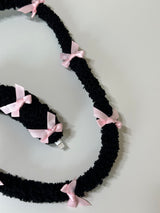 Fuzzy cable_Ribbon_Black (Pink)