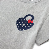 ハートロックドットクロップTシャツ (グレー)