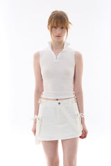 JOSEE HALF ZIP-UP / WHITE
