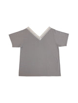 TEA DIARY V-NECK TOP / GREY