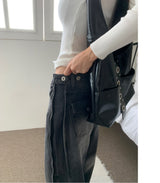 Dual Switch Gradient Flap Pocket ツーウェイスナップワイドパンツ (3 Colors)