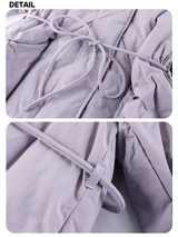 Neck warmer scarf layered half-down jacket