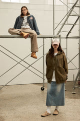 Work hood zip-up jacket