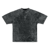 BETREZ オーバーサイズアシッドウォッシュTシャツ - BLACK LOGO