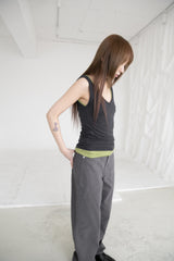 span melange sleeveless top(4colors)
