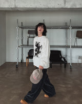 レムプリントロングスリーブTシャツ