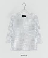 Ripe See-through Dot Three Quarter See-through Layered Tee