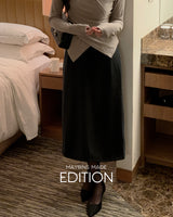 Checky long skirt