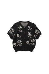 Rose half cardigan_charcoal