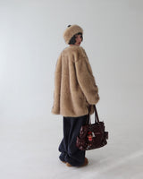 Big Pocket Half Fake Fur Jacket Coat