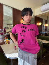 Enduring Unicorn Ringer Crop Short Sleeve Pink