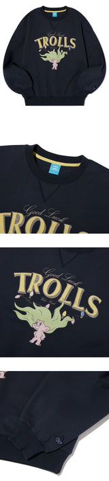TROLLS VINTAGE グラフィックナッピングスウェットシャツ - NAVY