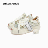 Cream Frayed Textured Low Top Sneakers, Unisex Lace Up Shoes
