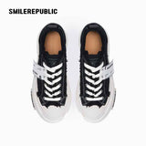 Black Frayed Canvas Rechargeable Light-Up Platform Sneakers, Low Top Lace Up