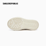 Cream Frayed Textured Low Top Sneakers, Unisex Lace Up Shoes