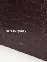 LAZEL MINI CROC ショルダーレザーバッグ / Wani Burgundy