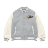 24FW ピクセルベアアートワークバーシティジャケット メランジ