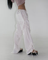 ribbon string shirring wide pants