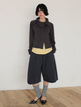 RAW FRILL BERMUDA PANTS
