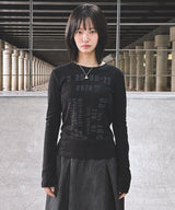 Stencil Numbering Long Sleeve Tee_Black