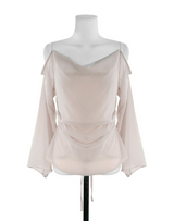 romang drape cut off-shoulder bl tie set