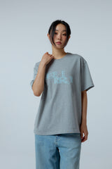 EEERRR Distorted ロゴオーバークロップフィットTシャツ (メランジ)
