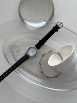 Oval leather watch