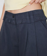 RAW FRILL BERMUDA PANTS