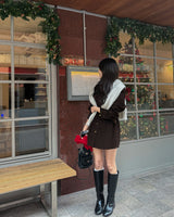 Pel corduroy mini dress & belt set