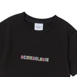 25SS COLOR LOGO HEM LINE CROP SHORT SLEEVE T-SHIRT BLACK