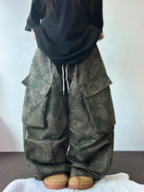 リアルミリタリーフォレストウッディバルーンカーゴリングパンツ🖤🤎🪵🌴3カラー