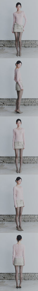 ウィングシャーリングトップ pink