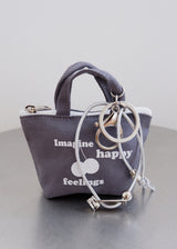 Mini Bag Silver Chain Key Ring_Grey
