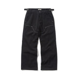 Western boots cut work pants / Black