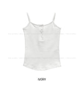 [U-BASIC] Rollin Button Round Sleeveless Top