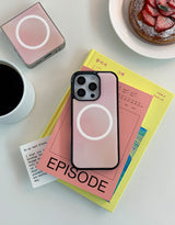 [MADE]ピーチピンク ブラックエポキシ MagSafe iPhoneケース