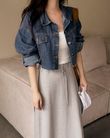 Hazel cropped denim jacket