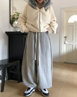 Dion brushed wide jogger pants