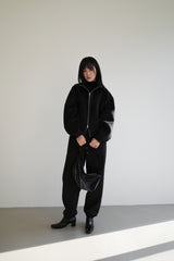 Wool jogger pants, Black